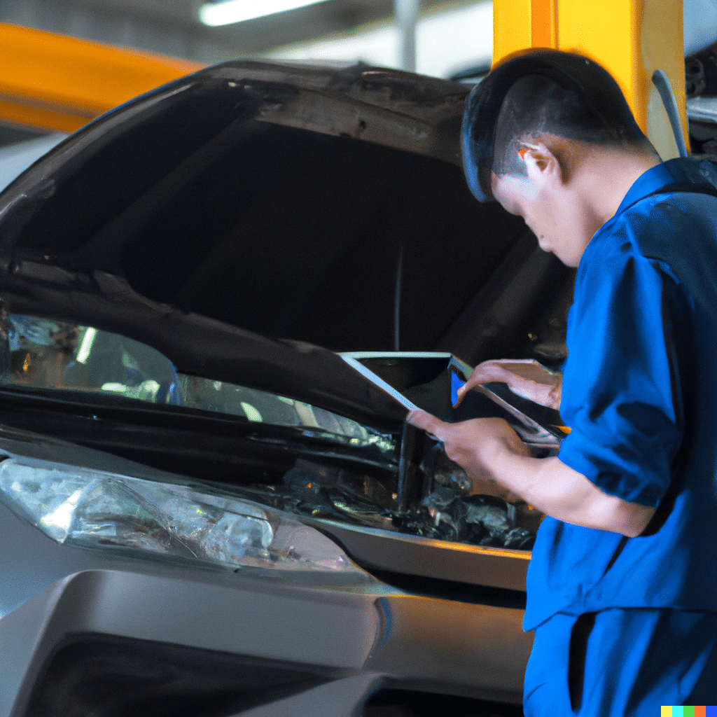 Mechanic Performing a Dvi at Albion Auto Service in Bolton. on