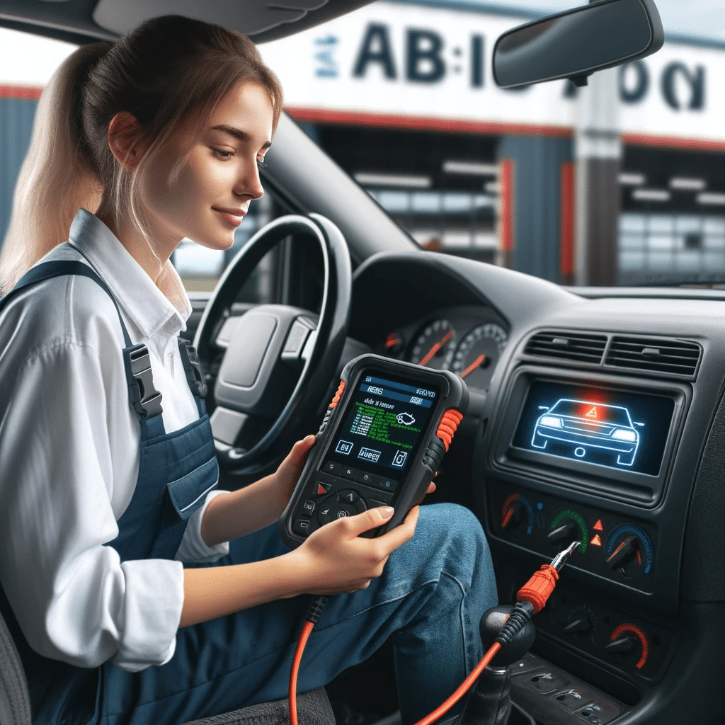 Image-of-a-mechanic-at-albion-auto-diagnosing-a-car-with-a-check-engine-light-on