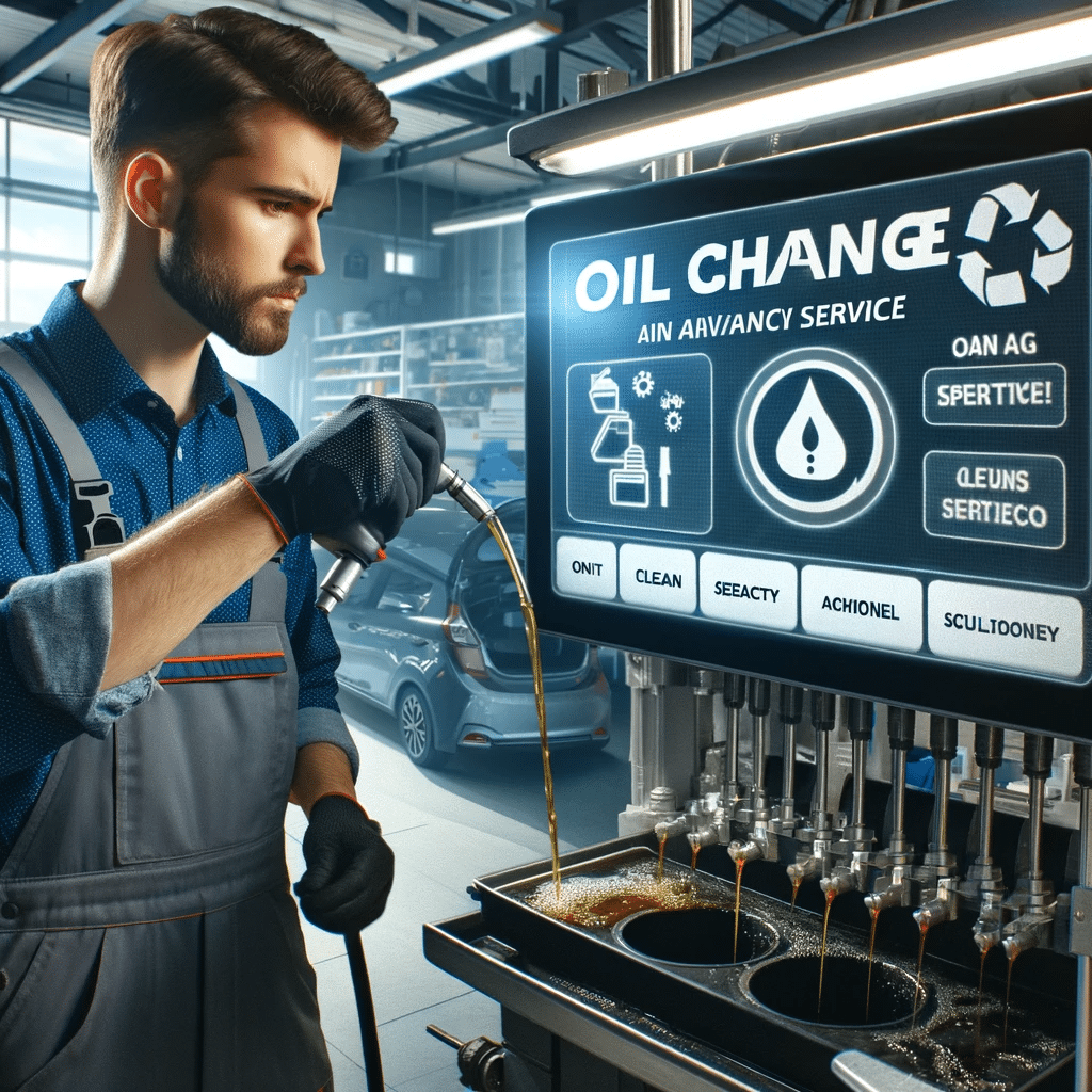 A-mechanic-at-albion-auto-sales-service-working-on-an-advanced-oil-change-