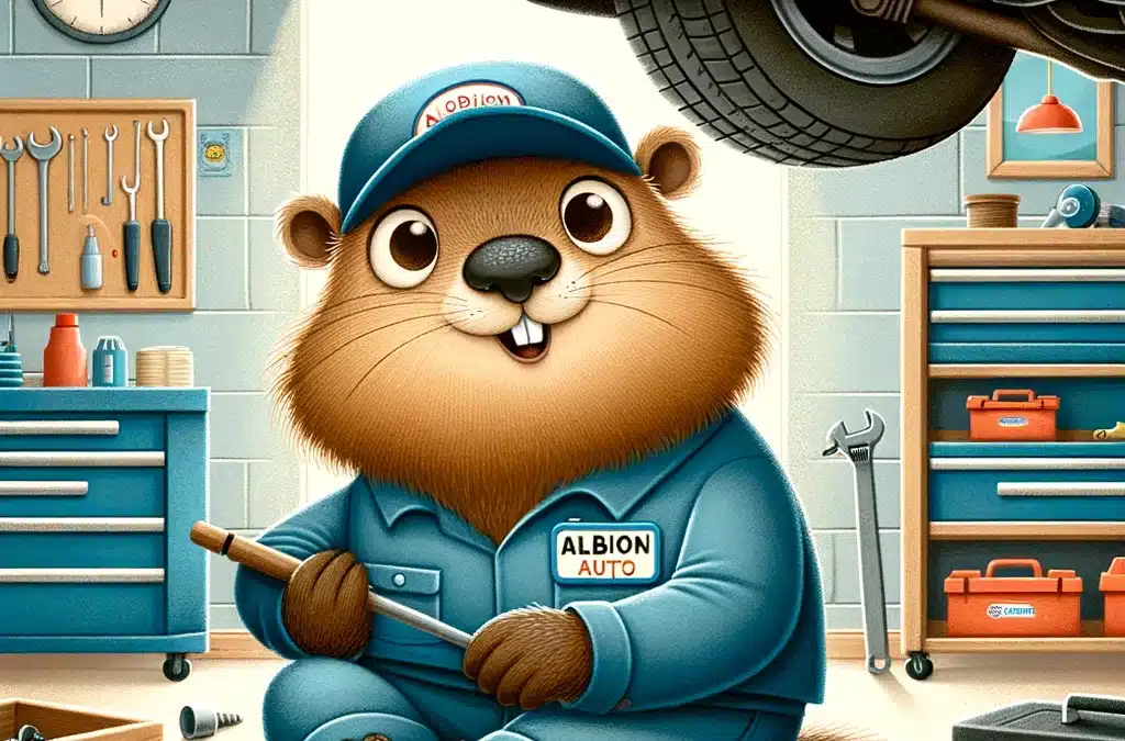 groundhog-as-a-mechanic-working-under-a-car-with-tools-scattered-around-in-a-garage-